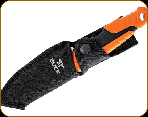 Buck Knives - Pursuit Pro Large Guthook Knife - 4 1/2" Blade - S35VN Steel - Orange Glass Filled Nylon/Versaflex Handle - 0657ORG-B
