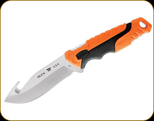 Buck Knives - Pursuit Pro Large Guthook Knife - 4 1/2" Blade - S35VN Steel - Orange Glass Filled Nylon/Versaflex Handle - 0657ORG-B