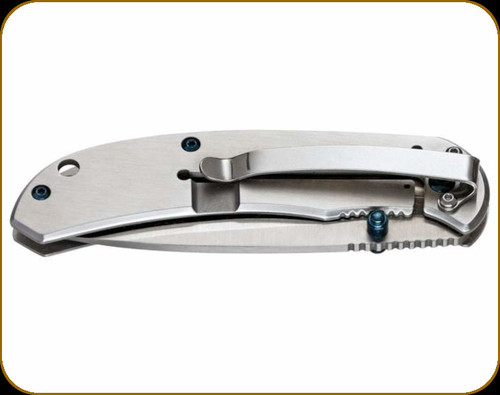 Boker Magnum - Blue Dot - 3.3" Blade - 440A - Silver Stainless Steel Handle - 01RY863