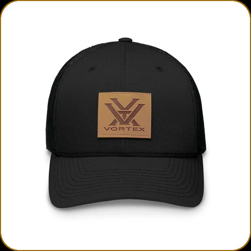 Vortex - Barneveld 608 Cap - Black/Black w/Leather Patch - 120-31