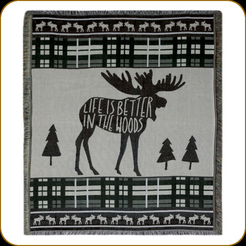 Rivers Edge - Moose - Tapestry Throw - 50"x60" - 2614