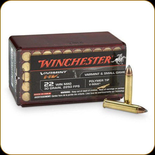 Winchester - 22 Win Mag - 30 Gr - Varmint HV - V-Max Polymer Tip - 50ct - S22M2PT