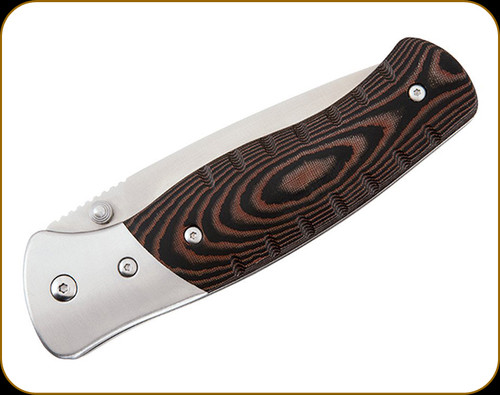 Buck Knives - Folding Selkirk w/Firestarter - 3.9" Blade - 420HC Stainless Steel - Brown/Black CNC Contoured Micarta Handle w/Steel Bolster - 0836BRS-B/10678