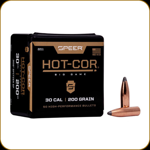 Speer - 30 Cal - 200 Gr - Hot-Cor Big Game - Spitzer Soft Point - 50ct - 2211