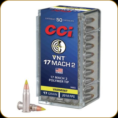 CCI - 17 Mach 2 - 17 Gr - Varmint - Polymer Tip - 50ct - 948CC