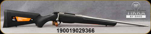 Tikka - 8x57IS - T3X Lite Stainless - Black Modular Synthetic Stock/Stainless, 20"Threaded(15x1)Barrel, no sights, 1:9.5"Twist, Single Stage Trigger - Mfg# TFTT36LL103MT