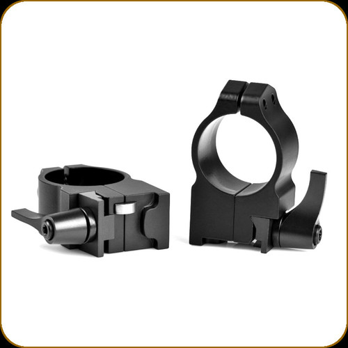 Warne - Maxima - Quick Detach Scope Rings - 1" - High - Fits Ruger #1, Mini 14/30 and Blackhawk - Steel - 2RLM