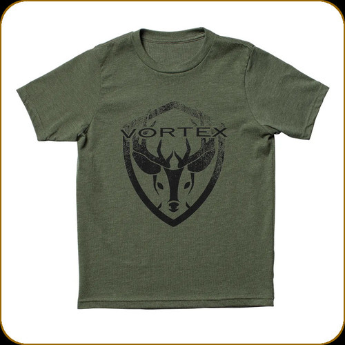 Vortex - Kids Buck Badge T-Shirt - Military Heather - Small - 220-69-MIH-S