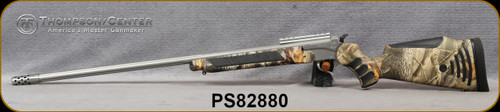 Used - Thompson Center - 6.5Creedmoor - Encore ProHunter - Realtree Hardwoods Camo Synthetic Stock/Matte Stainless, 28"Fluted & Threaded Barrel, c/w Muzzle Brake