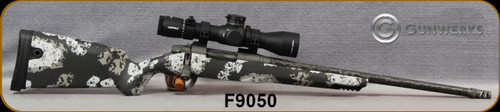 Gunwerks - 7SAUM - ClymR - Halo Grey Carbon - Carbon Fiber Stock/Tungsten Finish, Graphite Carbon Wrapped 20"Barrel - GLR Titanium Action, Directional Muzzle Brake, Standard Trigger, Hinged Floorplate, c/w Leupold 3.6-18x44 RH1 MOA non-III