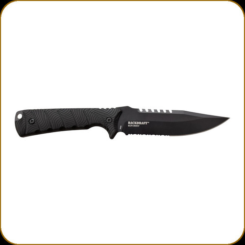 Elite Tactical - Backdraft - 5" Black Stainless Steel Fixed Blade (8CR13MOV) - Clamshell - ET-FIX005BKSCS