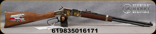 Henry - 22LR - Golden Boy Firefighter Tribute Edition - Lever Action Rifle - American Walnut Stock/Engraved Brasslite Receiver/Blued, 20"Barrel, 16 Round Tubular Magazine, Mfg# H004FM - STOCK IMAGE