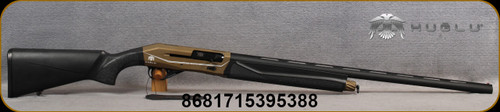 Huglu - 12Ga/3"/28" - Renova - Inertia Operated Semi-Auto - Black Synthetic/Turkish Walnut/Bronze Cerakote Laser Engraved Receiver/Matte Black - 5pc. Active M.Choke - Stock Image