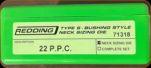 Redding - Type S- Bushing Style Neck Sizing Die - 22 PPC - 71318
