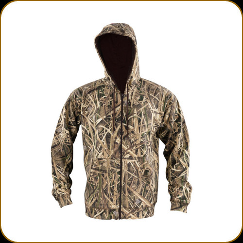 Mooselander Apparel - Men's Zip Fleece Hoodie - Mossy Oak Shadow Grass Blades Camo - 2XL - MZHFSGB-2XL