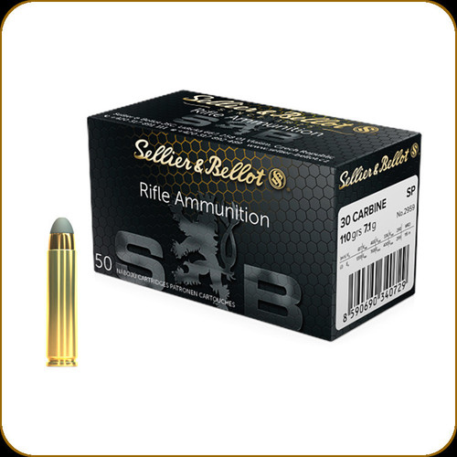 Sellier and Bellot - 30 Carbine - 110 Gr - Rifle Ammunition - Soft Point - 50ct - 340720