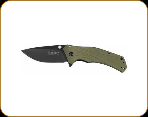 Kershaw - Knockout - 3.25" Blade - 14C28N - Olive Green Aluminum Handle - 1870OLBLK
