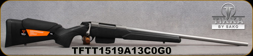 Tikka - 243Win - T3x Varmint Stainless - Black modular synthetic stock/Satin Stainless, 23.7"Heavy Barrel, 1:8"Twist, 5rd Magazine, Mfg# TFTT1519A13C0G0