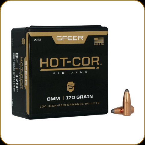 Speer - 8mm - 170 Gr - Hot-Cor - Semi-Spitzer Soft Point - 100ct - 2283