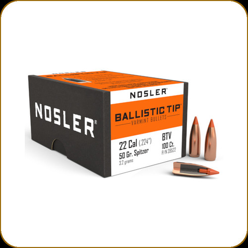 Nosler - 22 Cal - 50 Gr - Ballistic Tip Varmint - Spitzer - 100ct - 39522