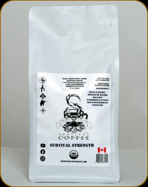 Survival Coffee Co. - Survival Strength - Signature Medium Dark Roast - Whole Bean - 454g
