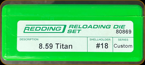 Redding - Full Length Sets - 8.59 Titan w/Tapered Expander - Custom - 80869 Redding - Full Length Sets - 8.59 Titan w/Tapered Expander - Custom - 80869