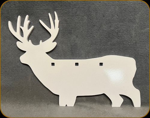 Engage Precision - AR500 Steel Rifle Target - 1/3 Size Buck Silhouette - 3/8" - White - BUCK38033