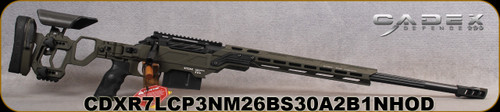 Cadex Defence - 300Norma - CDX-R7 LCP LA - HOD(Hybrid OD Green/Black)Reverse folding butt stock/26"Threaded(5/8-24)Bartlein Barrel, 1:8", MX1 Brake, Mfg# CDXR7-LCP-3NM-26-BS30-A2B1N-HOD