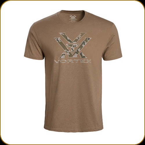 Vortex - Camo Logo Short Sleeve T-Shirt - Coyote Heather - Large - 120-15-CHE-L