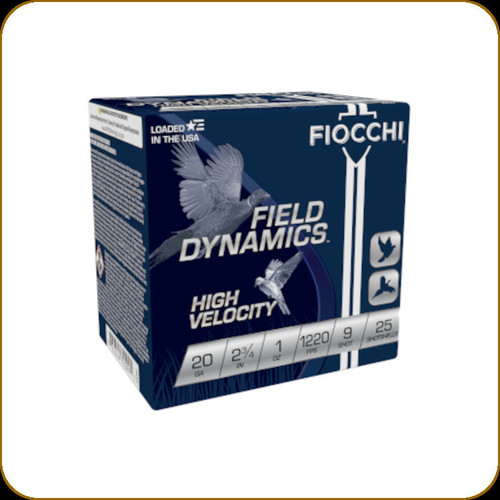 Fiocchi - 20 Ga 2.75" - 1oz - Shot 9 - Field Dynamics Upland Game - High Velocity - 25ct - 20HV9