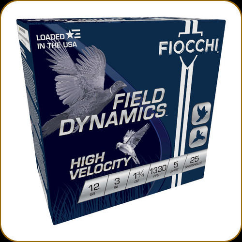 Fiocchi - 12 Ga 3" - 1 3/4oz - Shot 5 - Field Dynamics Upland Game - High Velocity - 25ct - 123HV5 — Prophet River