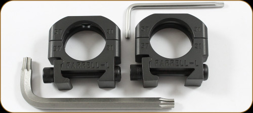 Ken Farrell - 1" Low Scope Rings - Steel - Matte Black