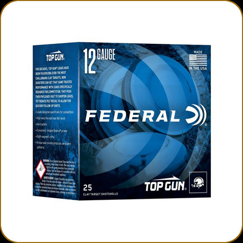 Federal - 12 Ga 2.75" - 1oz - Shot 8 - Top Gun - Clay Target - 25ct - TGSF128 8