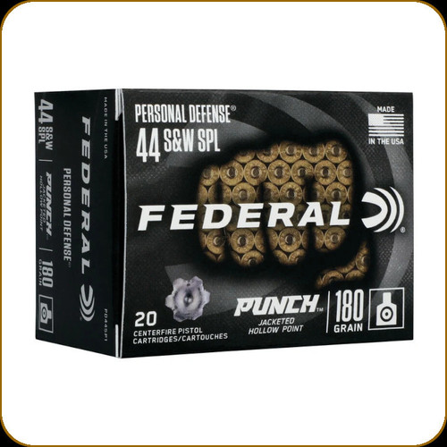 Federal - 44 S&W Spl - 180 Gr - Personal Defense Punch - Jacketed Hollow Point - 20ct - PD44SP1