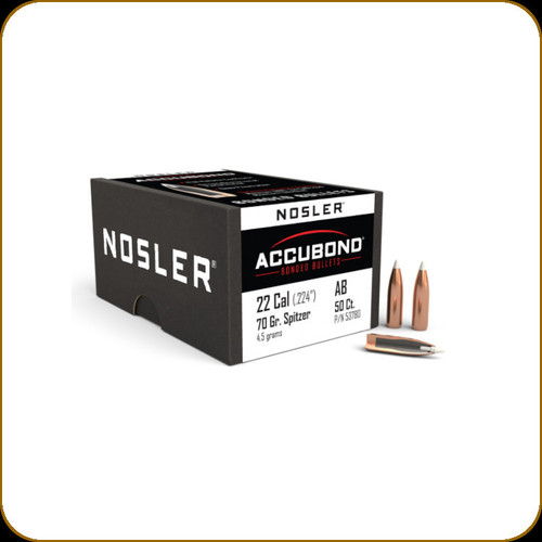 Nosler - 22 Cal - 70 Gr - Accubond - Spitzer - 50ct - 53780