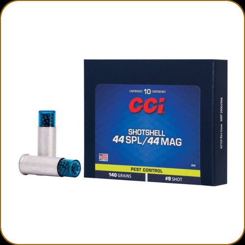 CCI - 44 Spl/44 Mag - 140 Gr - Shot 9 - Pest Control Shotshell - 10ct - 3744
