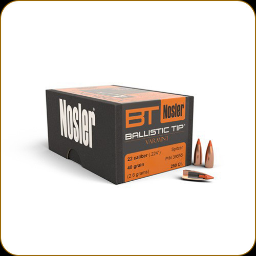 Nosler - 22 Cal - 40 Gr - Ballistic Tip Varmint - Spitzer - 250ct - 39555