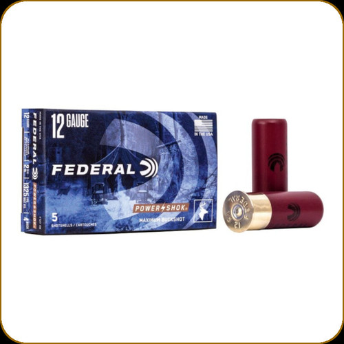 Federal - 12 Ga 2.75" - 27 Pellets - Shot Buck 4 - Power-Shok - Maximum Buckshot - 5ct - F127 4B
