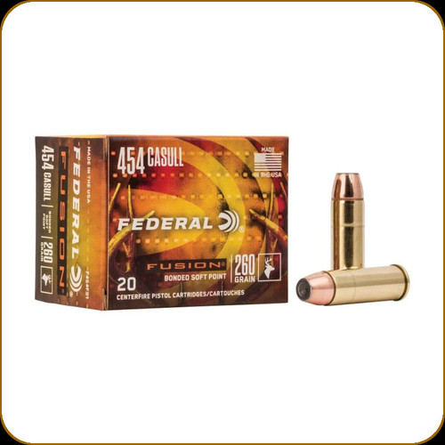 Federal - 454 Casull - 260 Gr - Fusion - Bonded Soft Point - 20ct - F454FS1 Federal - 454 Casull - 260 Gr - Fusion - Bonded Soft Point - 20ct - F454FS1