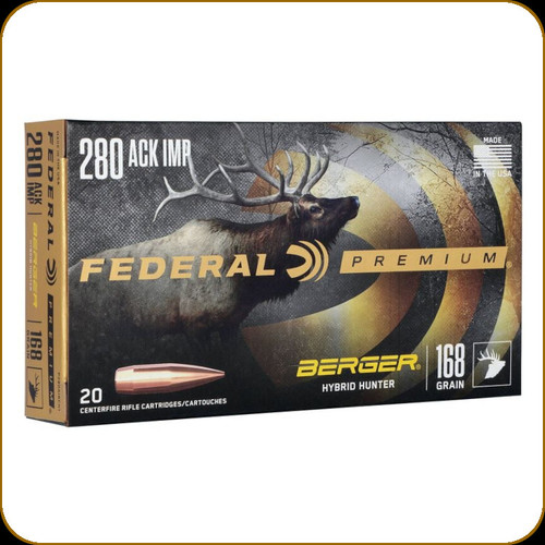 Federal - 280 Ackley Imp - 168 Gr - Premium - Berger Hybrid Hunter - 20ct - P280AIBCH1 Federal - 280 Ackley Imp - 168 Gr - Premium - Berger Hybrid Hunter - 20ct - P280AIBCH1