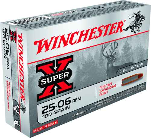 Winchester - 25-06 Rem - 120 Gr - Super-X - Positive Expanding Point - 20ct - X25062 Winchester - 25-06 Rem - 120 Gr - Super-X - Positive Expanding Point - 20ct - X25062