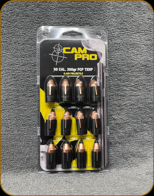 Campro - 50 Cal (.429 Dia) - 300 Gr - Muzzleloader Bullets - FCP TXHP - 12ct