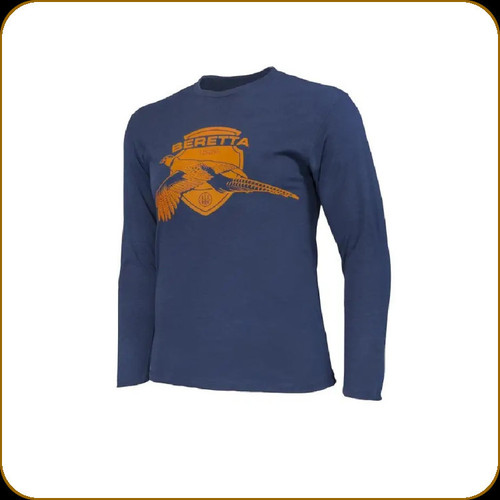 Beretta - Birdy Long Sleeve T-Shirt - Navy Blue - XL - TS202T18900530XL