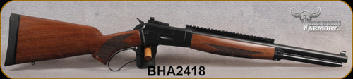 Big Horn Armory - 500S&WMag - Model 89 SpikeDriver - Lever Action Rifle - Grade AA Walnut Stock/Hunter Black Finish, 18"Round Barrel, Skinner rear sight, White Bead/Blade Front Sight, Scout Scope Mount, S/N BHA2418