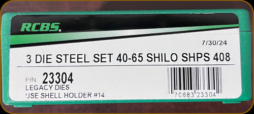 RCBS - 3 Die Steel Set - Legacy Dies - 40-65 Shiloh Sharps .408 - 23304