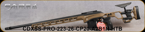 Cadex Defense - 223Rem - CDX-SS Seven S.T.A.R.S PRO - Hybrid Tan/Black Strike Pro chassis/Bartlein 5R single-point cut tech, 26"Threaded(5/8-24")barrel, 1:8", Mx2-ST Brake, DX2 Trigger, 20MOA Rail, Mfg# CDXSS-PRO-223-26-CP20-A2B1N-HTB Cadex Defense - 223Rem - CDX-SS Seven S.T.A.R.S PRO - Hybrid Tan/Black Strike Pro chassis/Bartlein 5R single-point cut tech, 26"Threaded(5/8-24")barrel, 1:8", Mx2-ST Brake, DX2 Trigger, 20MOA Rail, Mfg# CDXSS-PRO-223-26-CP20-A2B1N-HTB