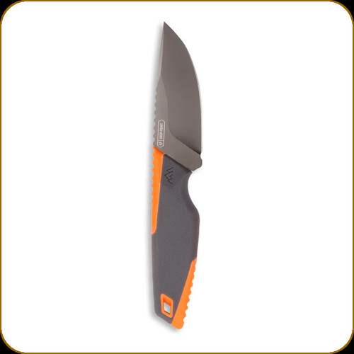 Outdoor Edge - Vantex - Drop-Point Knife - 3.5" Blade - 7Cr17MoV - Gray Glass-Filled Nylon Handle w/Orange Soft Touch TPR - VNTXDP-C