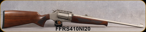Federation Firearms - 410Ga/3"20" - RS-410 Revolver Shotgun - Turkish Walnut Stock/Nickel Finish, Fibre Optic Front Sights, 5 Chokes, 2 Cylinder Plugs w/Soft case, Mfg# FF-RS410-NI-20