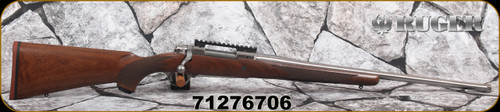 Ruger - 6.5Creedmoor - M77 Hawkeye Hunter - Select American Walnut/Satin Stainless, 22"Threaded(5/8"-24)Barrel, 20 MOA Picatinny rail , Mfg# 57104, S/N 712-76706