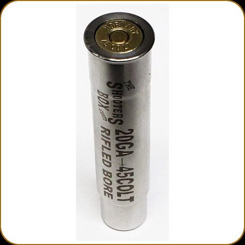 The Shooters Box - 20 Ga to 45 Colt - 3" Rifled Bore Chamber Reducer - Stainless Steel